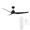 Wac Stella Indoor and Outdoor 3-Blade Smart Ceiling Fan 60in Matte Black with Remote Control, 3 Blades F-056 - alternate 2